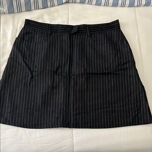 United Colors Of Benetton Charcoal Grey Pinstripe Mini Skirt